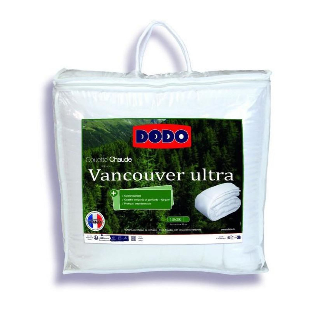 DODO Couette VANCOUVER DODO - 140x200 cm - Ultra - Fabriqué en France