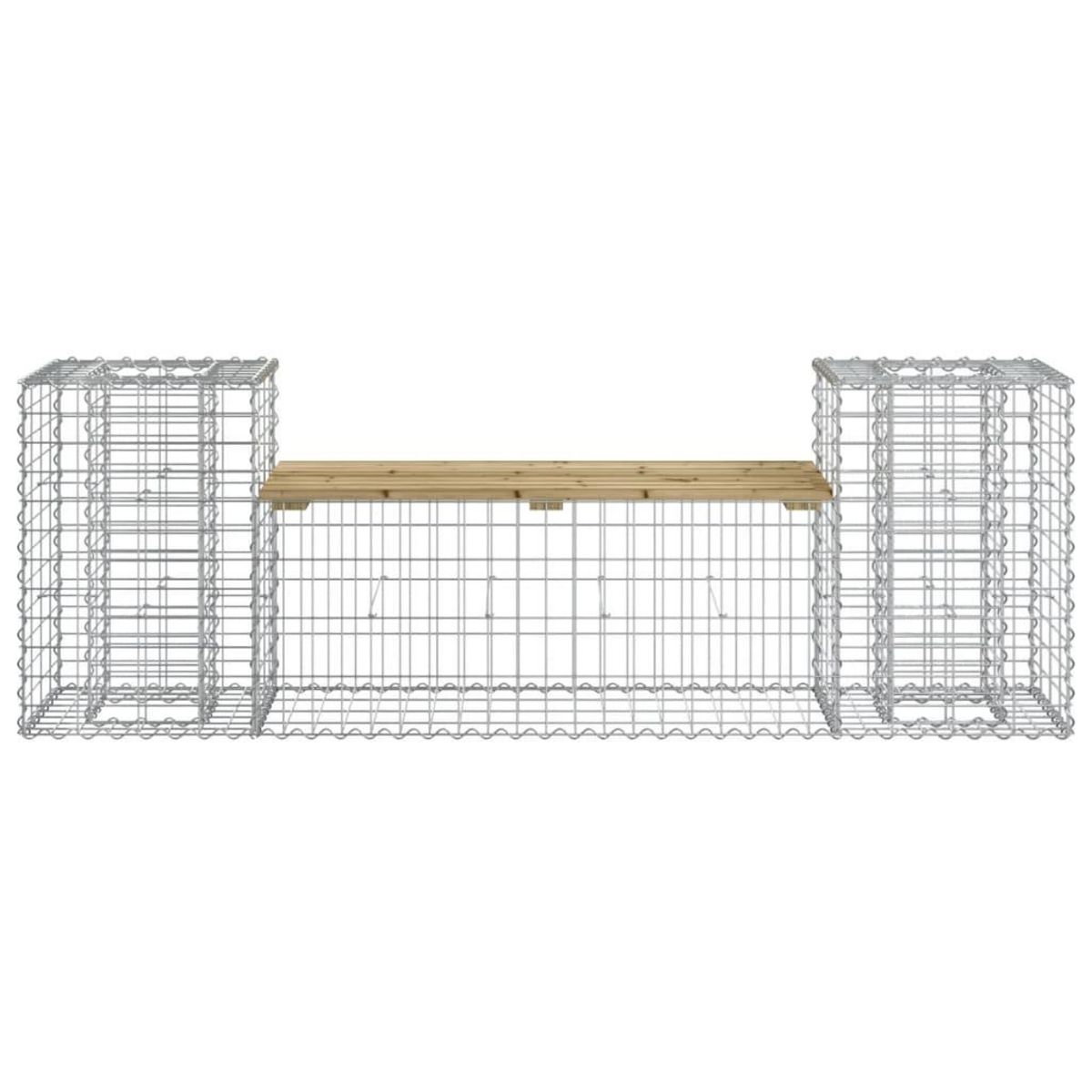 VIDAXL Banc de jardin design gabion 183x41x60,5cm bois de pin impregne