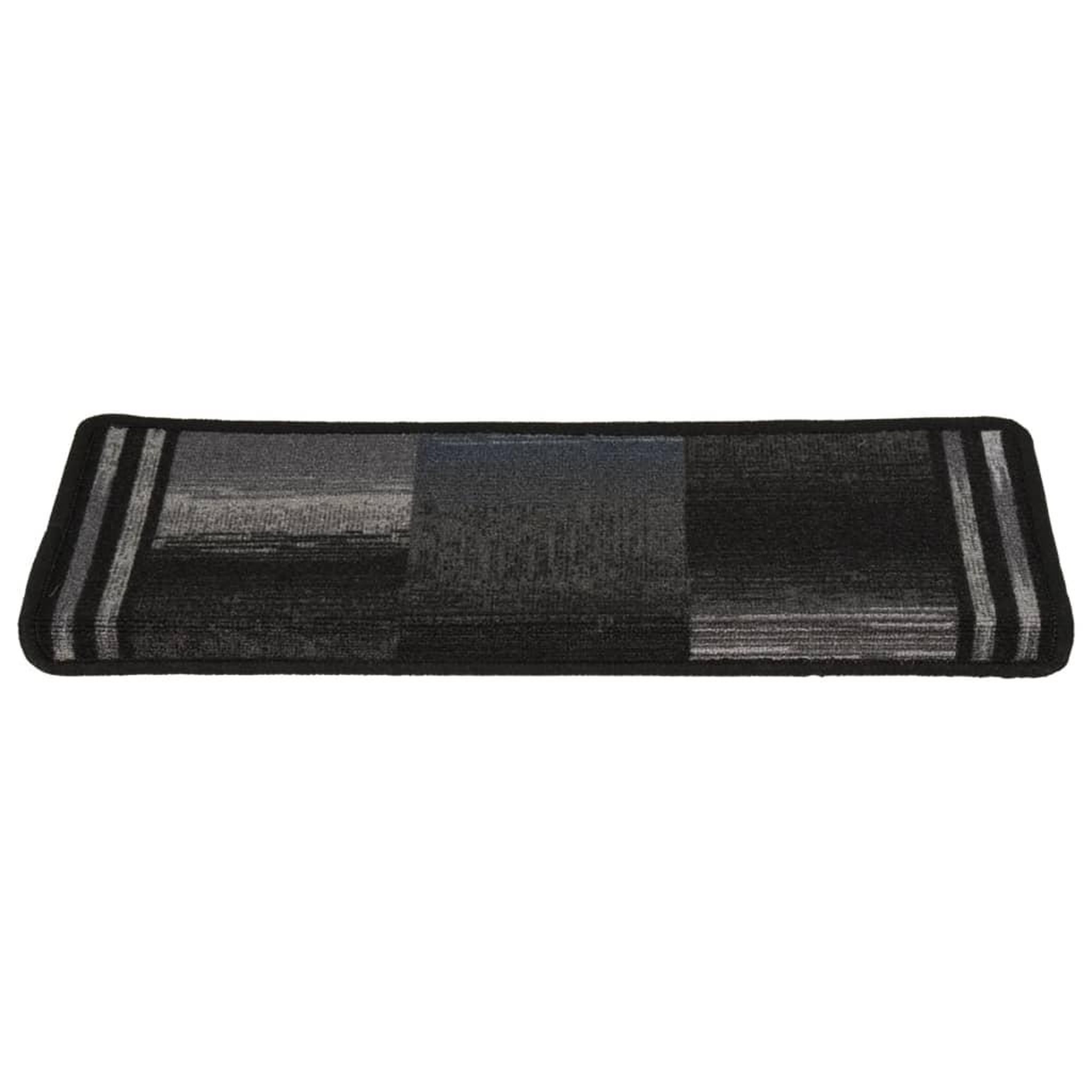 Voir la diapositive 3 : VIDAXL Tapis d'escalier autocollants 15 pcs 65x21x4 cm Noir et gris
