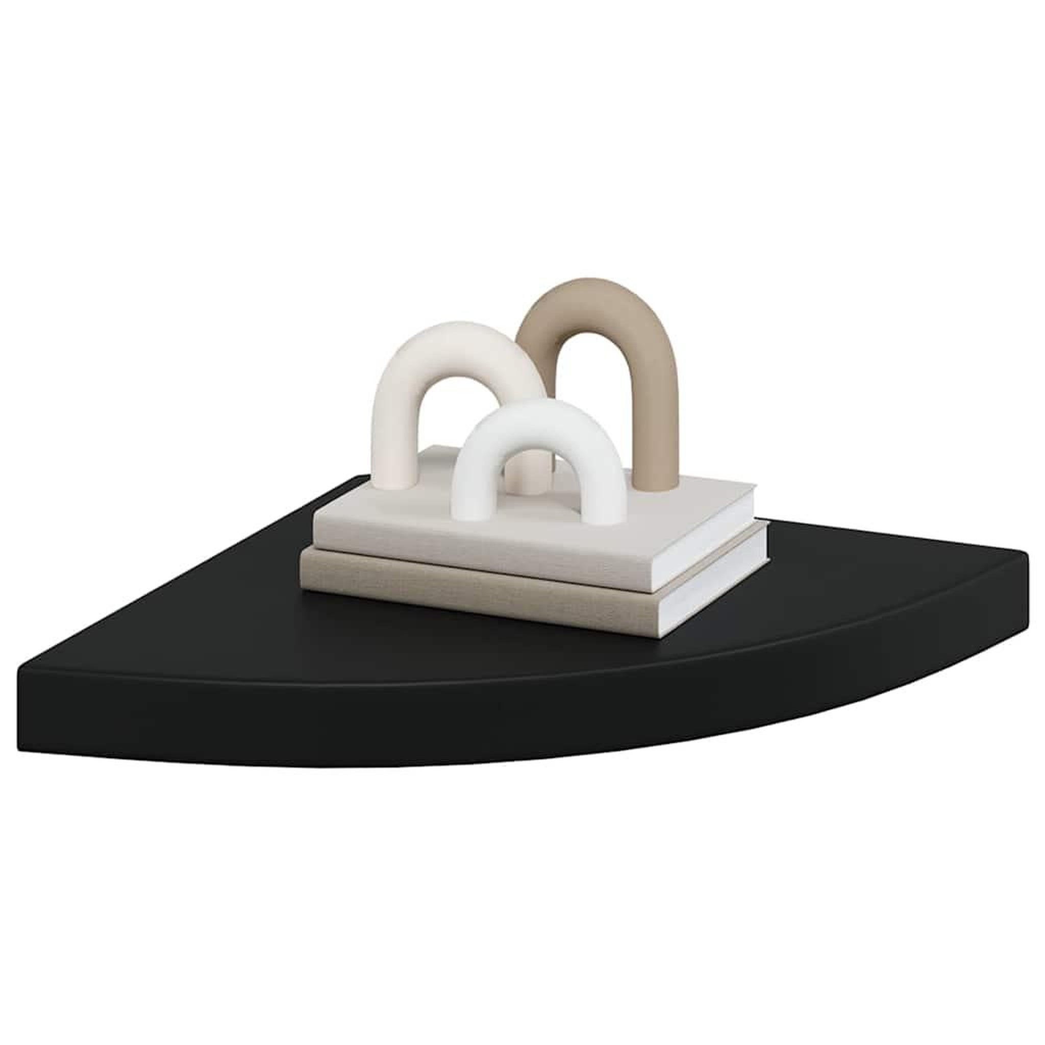 Voir la diapositive 4 : VIDAXL Etageres d'angle flottantes 2 pcs noir 35x35x3,8 cm mdf