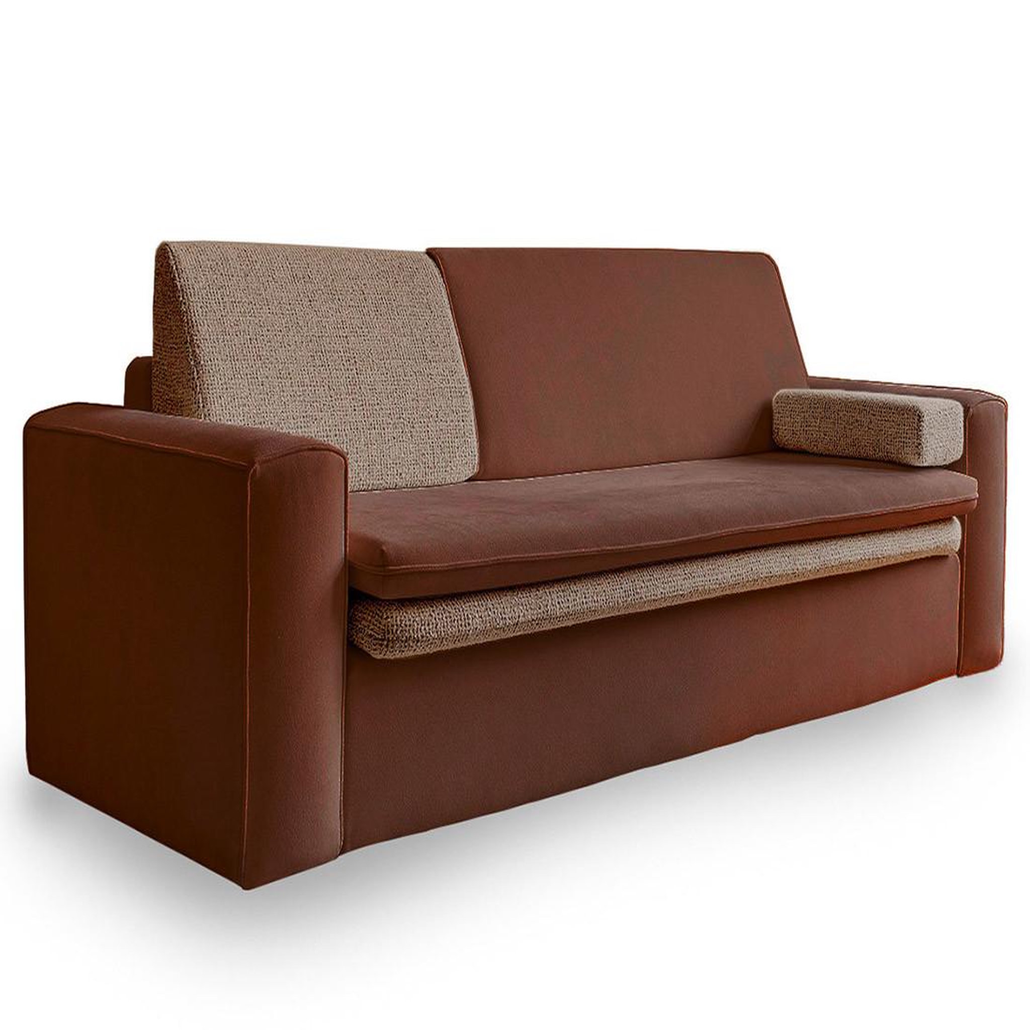 Voir la diapositive 1 : BEST MOBILIER Wilson - canapé droit 3 places convertible avec coffre en tissu et tissu texturé