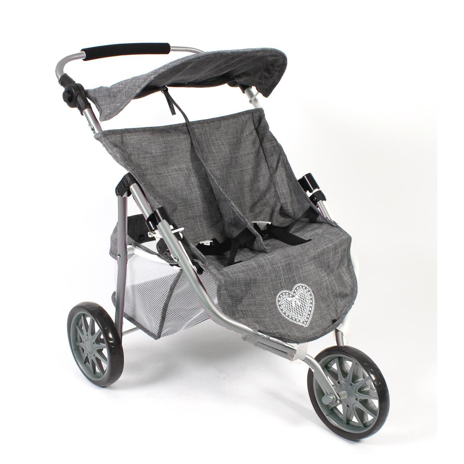 Bayer Chic 2000 Poussette Jogger Pour Poupées Jumelles - Jeans