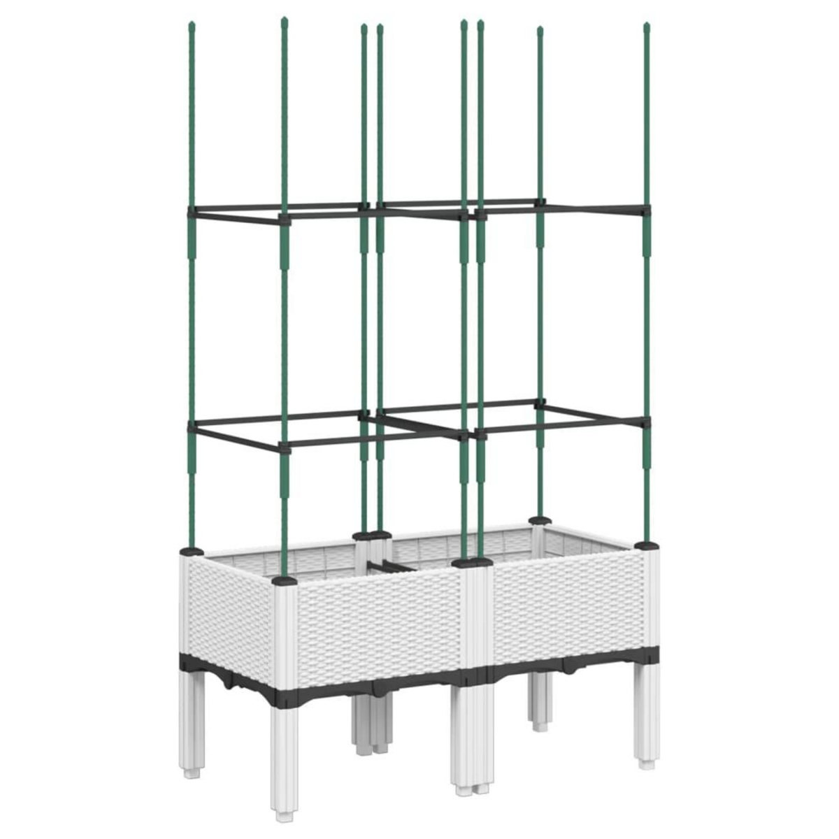 VIDAXL Jardiniere avec treillis blanc 80x40x142,5 cm PP