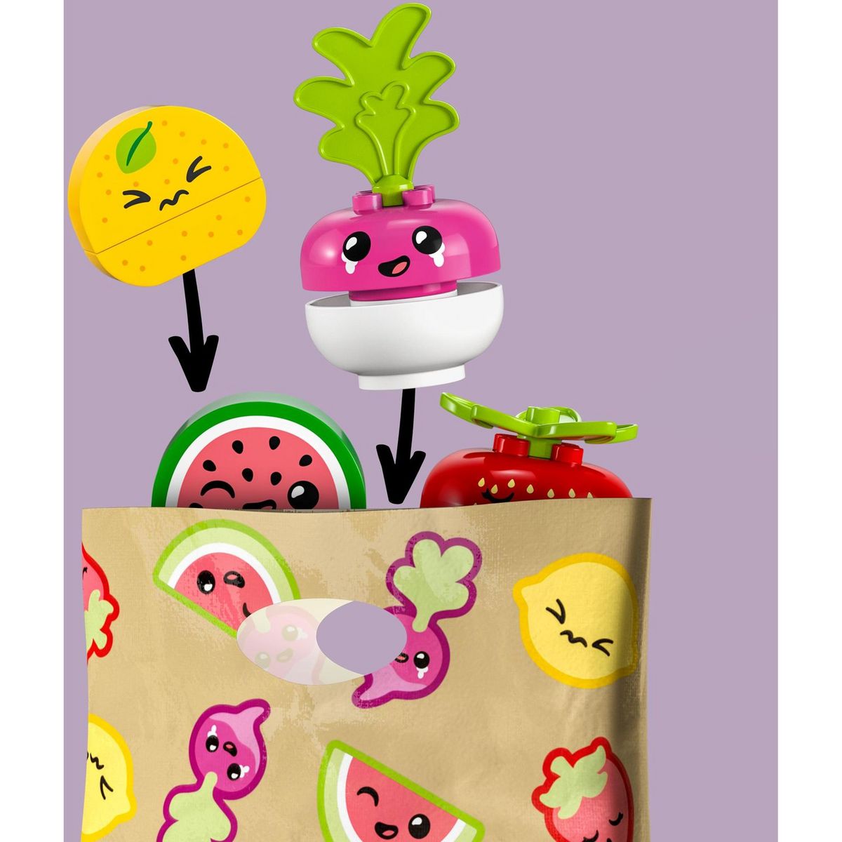 LEGO DUPLO 10983 - Le marché bio, Jeu sur la Nourriture, Fruits et Légumes, Apprentissage des Chiffres, Jouets Éducatifs à Empiler, Enfants