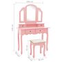 Voir la diapositive 6 : VIDAXL Ensemble de coiffeuse et tabouret Rose 100x40x146 cm Paulownia