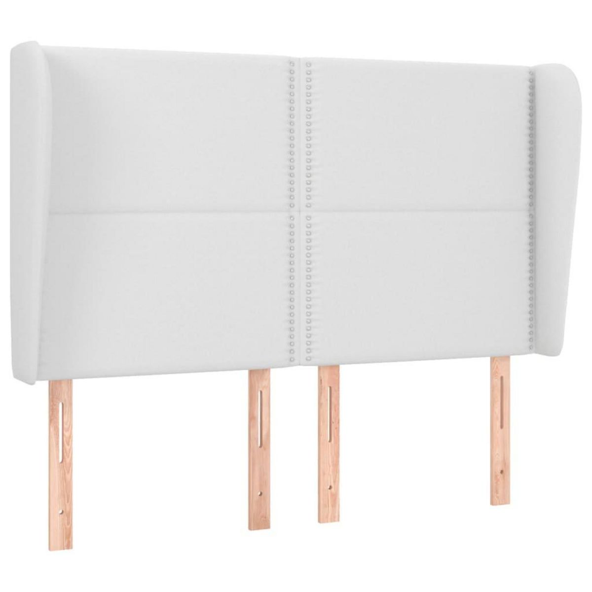 VIDAXL Tete de lit avec oreilles Blanc 147x23x118/128 cm Similicuir