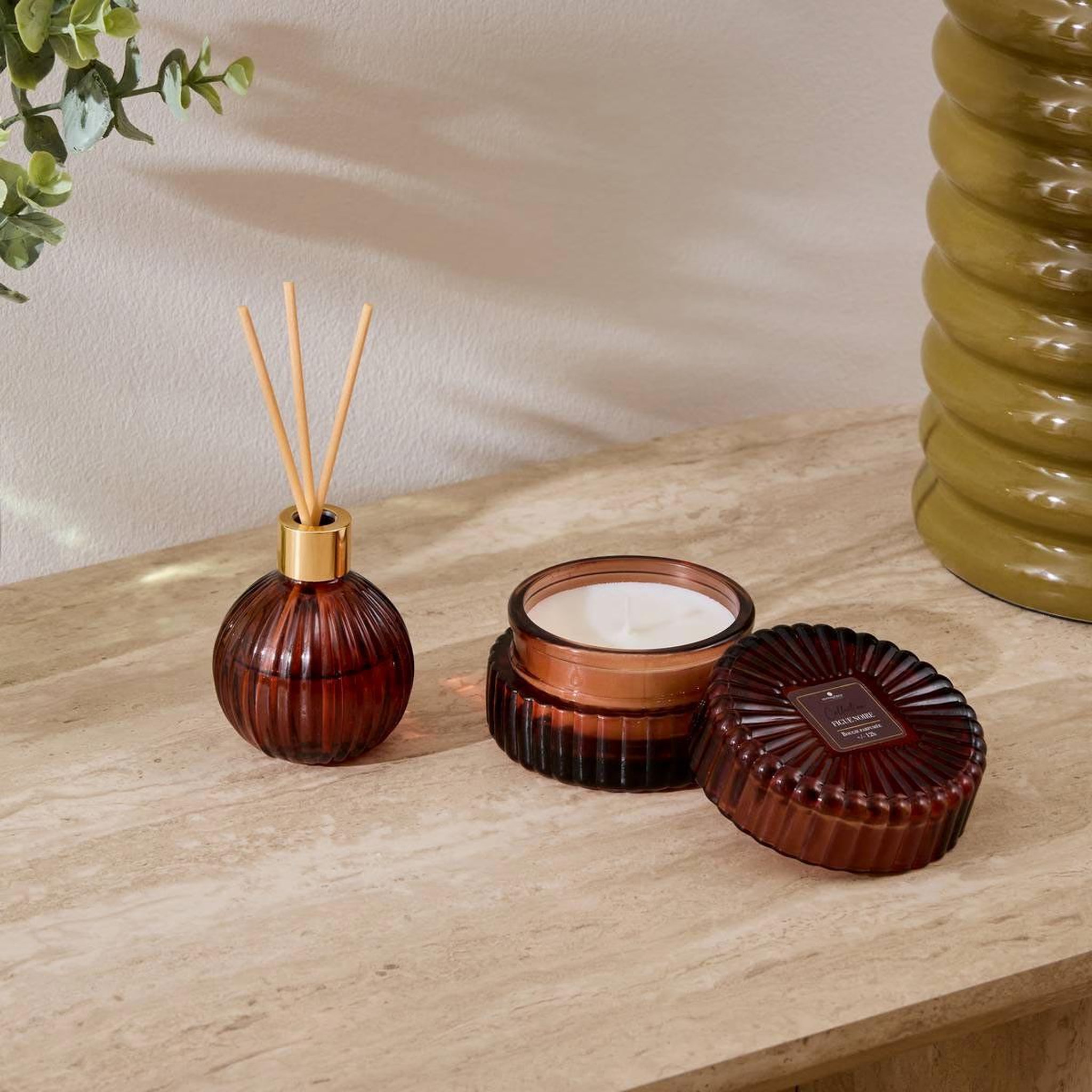 Voir la diapositive 5 : ATMOSPHERA Coffret senteur 2 pièces  albie  8cm figue noire
