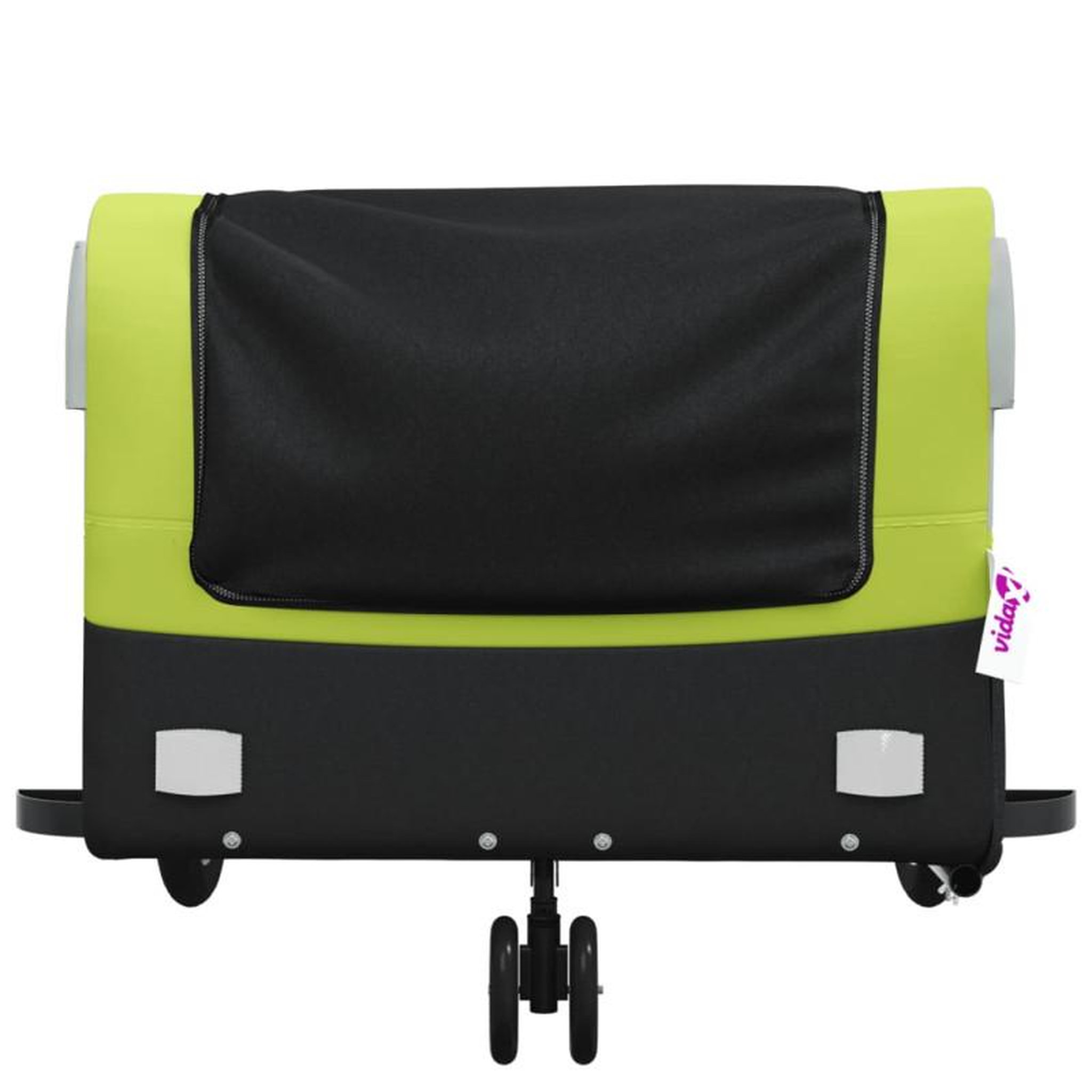 Voir la diapositive 6 : VIDAXL Remorque de vélo noir et vert 45 kg fer