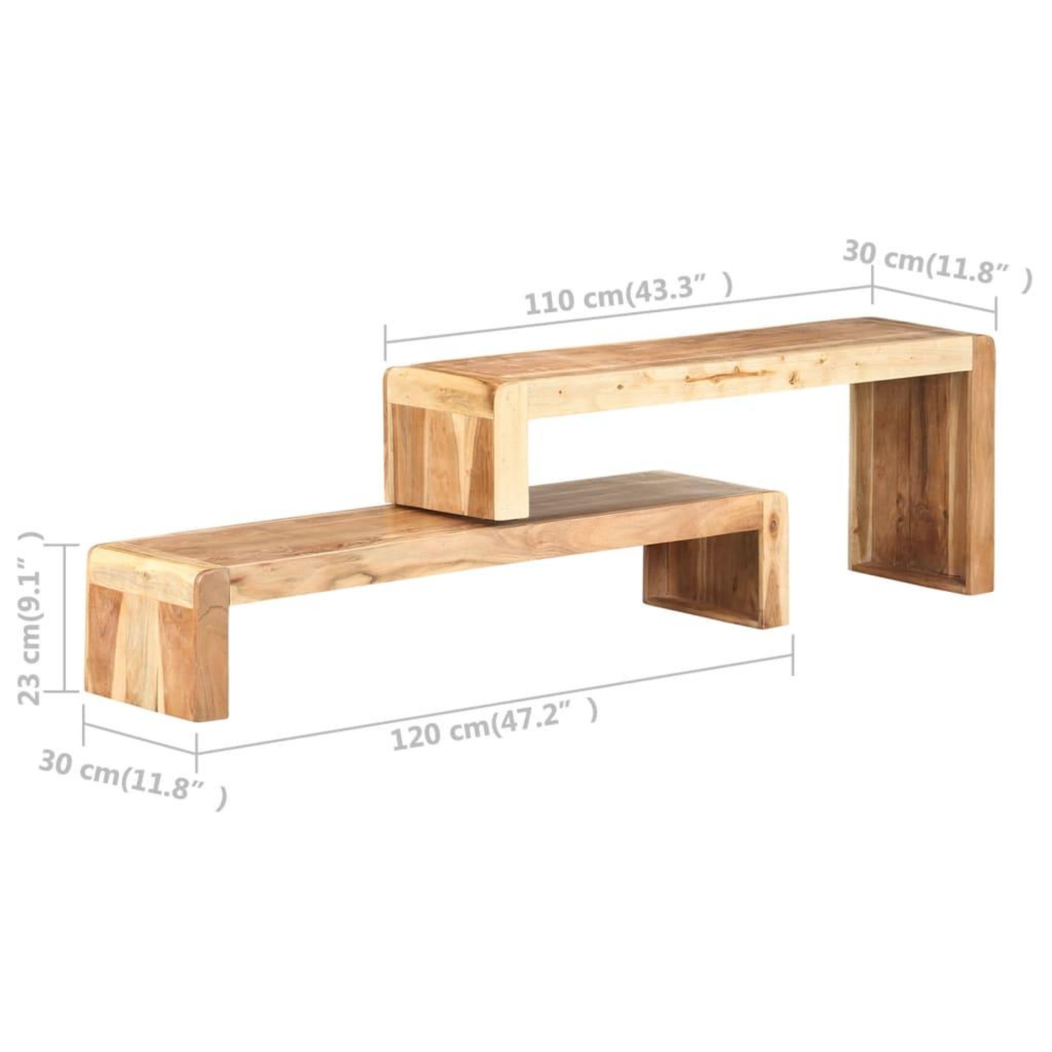 Voir la diapositive 6 : VIDAXL Meubles tv 2 pcs bois d'acacia massif