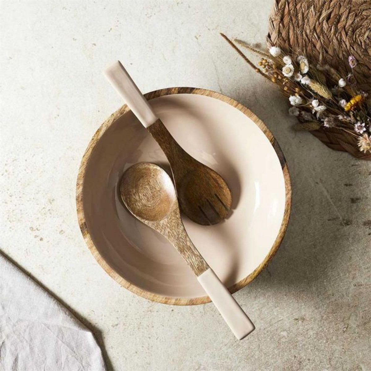 Paris Prix Saladier Uni en Bois  Dune  33cm Beige