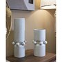 Voir la diapositive 5 : Paris Prix Vase Cylindrique en Céramique  Bubbles  41cm Crème