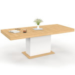 ID MARKET Table à manger extensible rectangle EDEN 6-10 personnes bois et blanc 160-200 cm