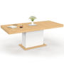 Voir la diapositive 1 : ID MARKET Table à manger extensible rectangle EDEN 6-10 personnes bois et blanc 160-200 cm