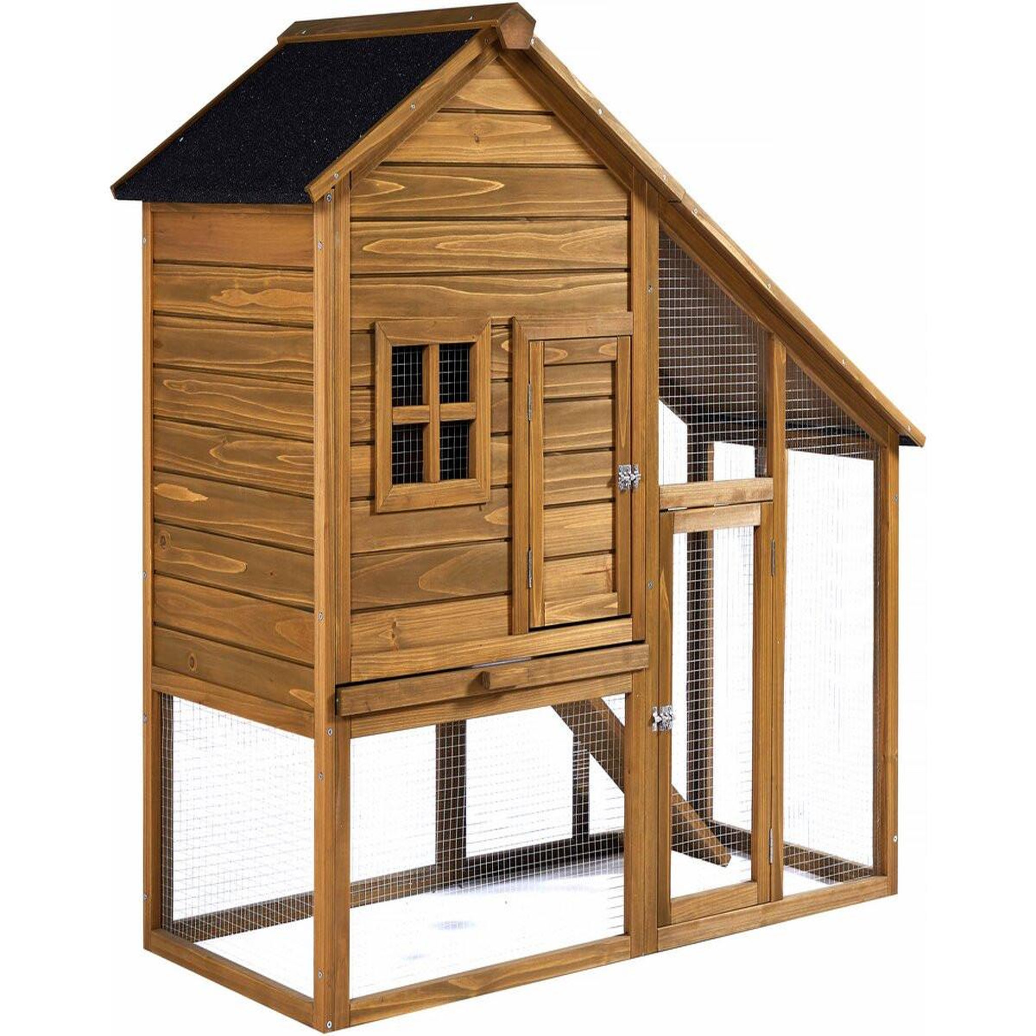 Voir la diapositive 1 : Habitat et Jardin Poulailler  Lily  avec pondoir en bois - Marron