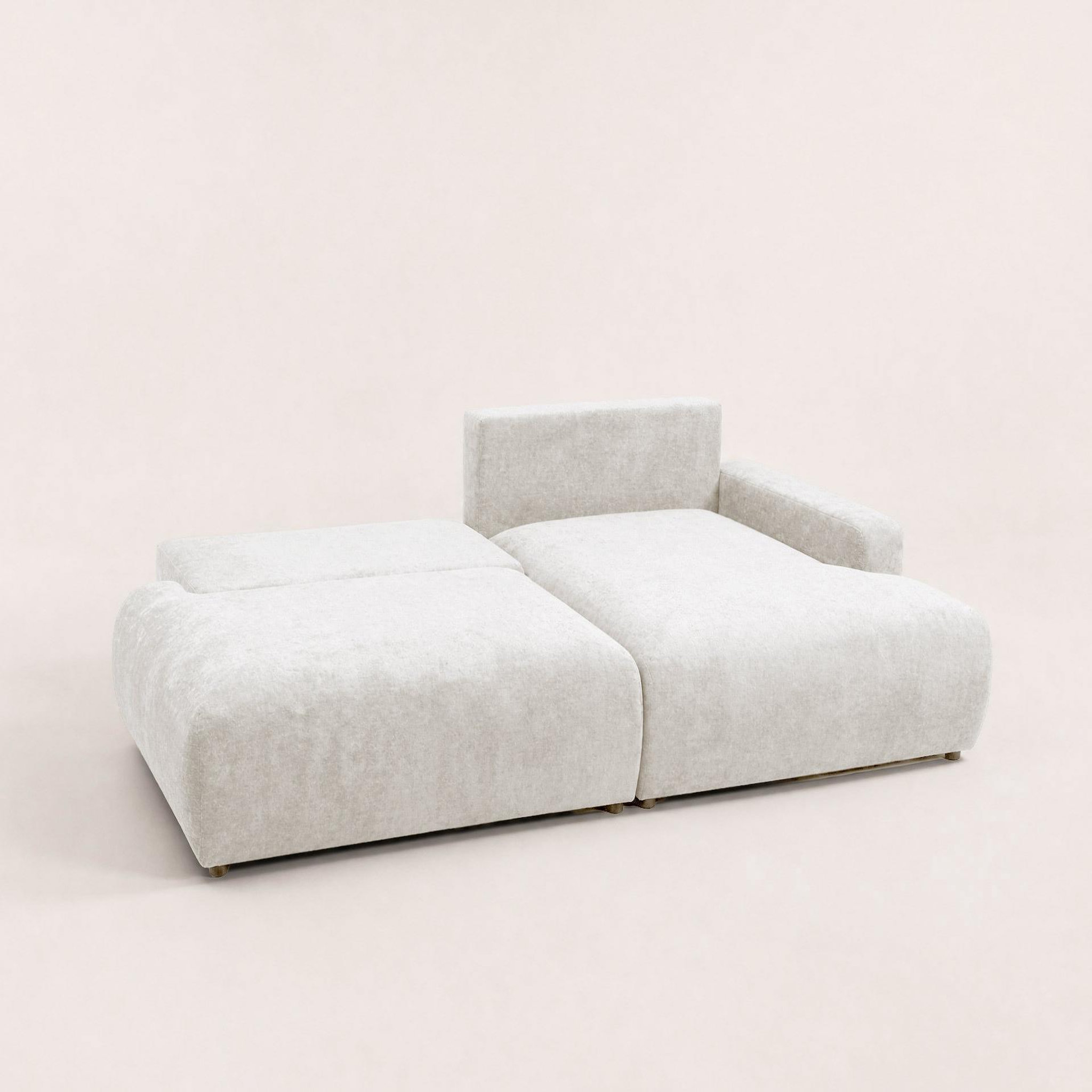 Voir la diapositive 4 : BEST MOBILIER Pivoine - canapé d'angle ouvert droit 4 places convertible avec coffre en tissu texturé