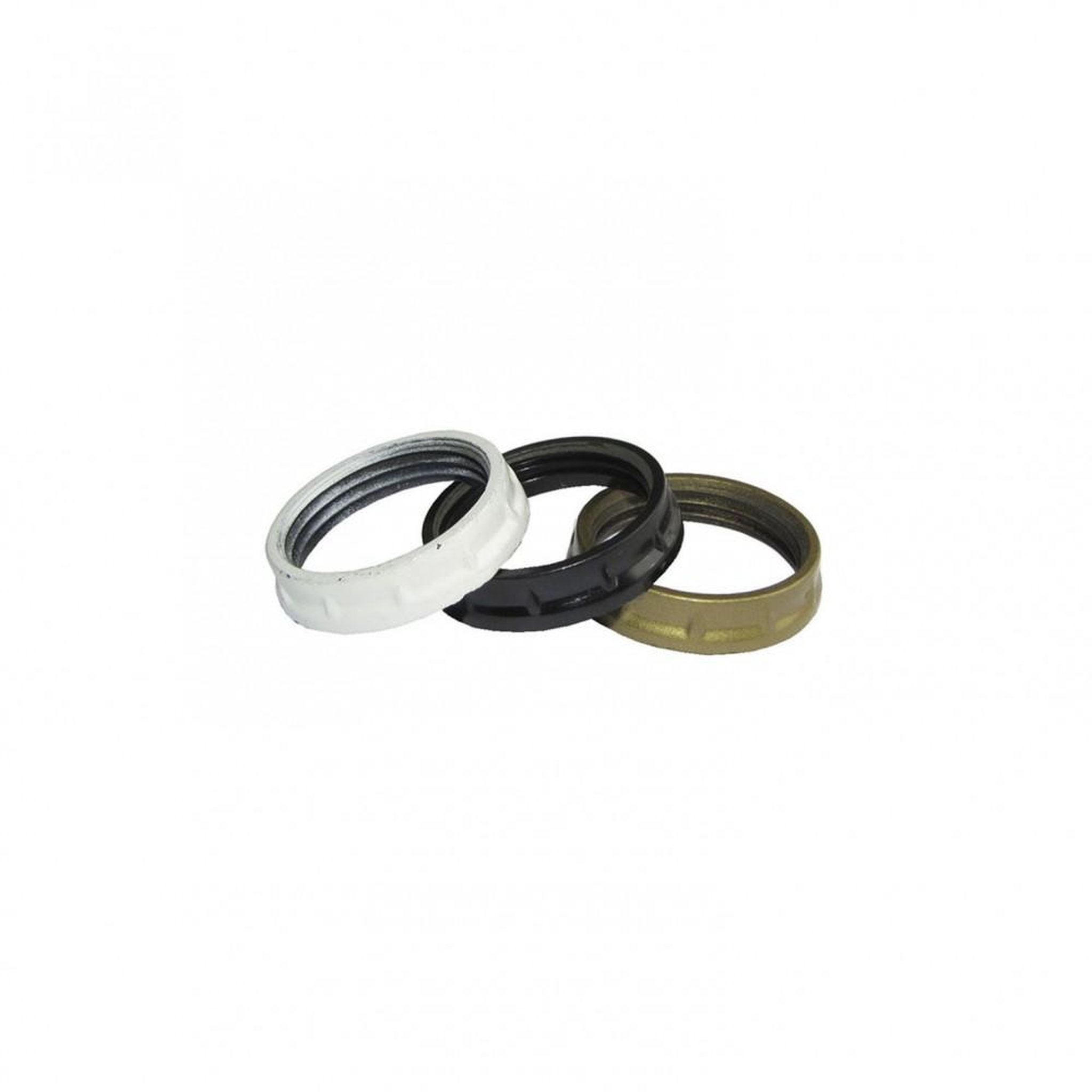 CENTRALE BRICO Lot de 3 bagues pour douille E14 TIBELEC, plastique, noir, blanc et or