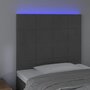 VIDAXL Tete de lit a LED Gris fonce 90x5x118/128 cm Velours