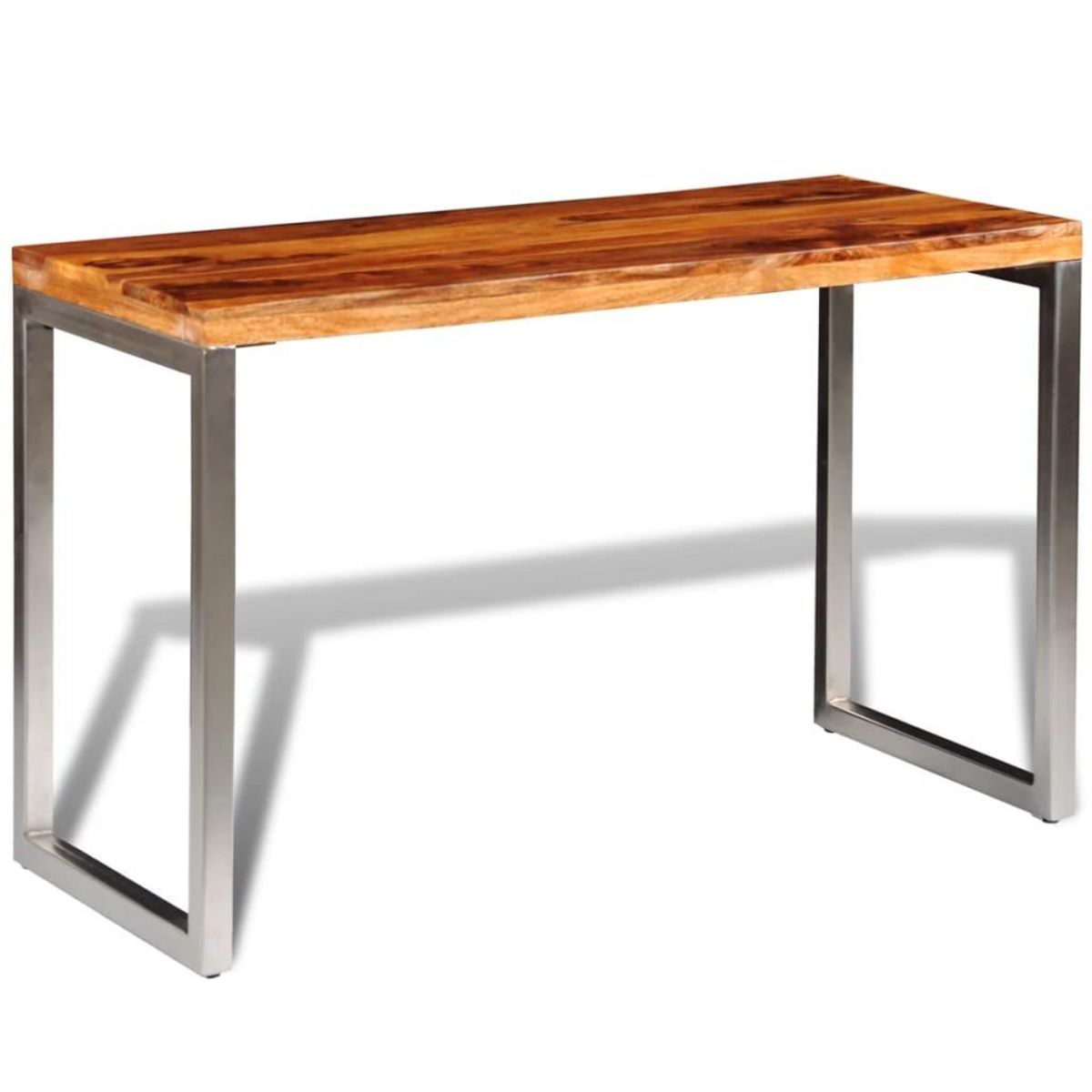 VIDAXL Table a manger avec pieds en acier bois massif
