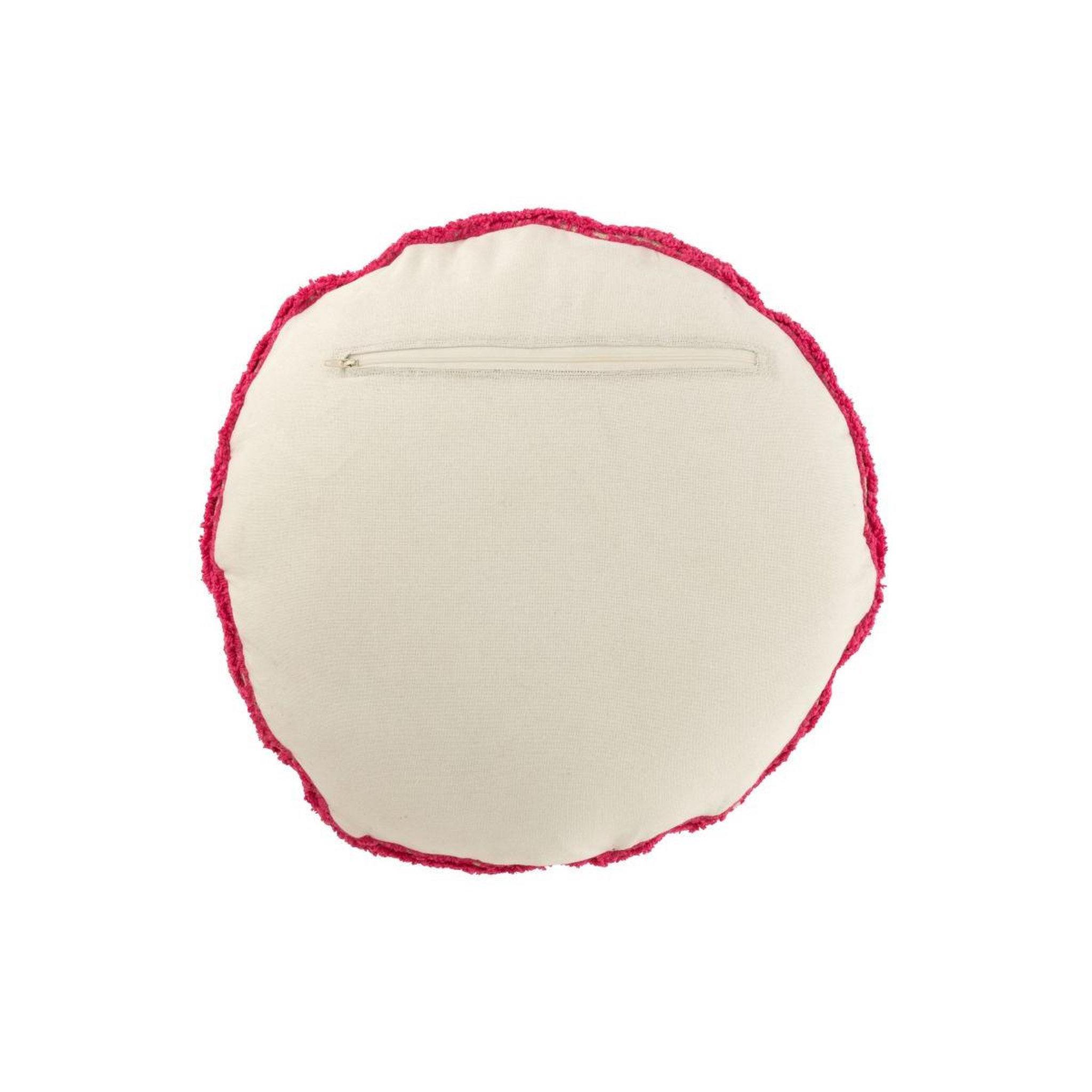 Voir la diapositive 2 : J-LINE Coussin déco tufté smiley  polly  45cm rose