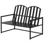 Voir la diapositive 1 : OUTSUNNY Banc de jardin design contemporain 2 places dim. 108L x 63l x 80H cm métal époxy noir