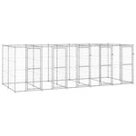 VIDAXL Chenil exterieur Acier galvanise 12,1 m²