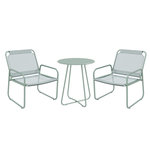 OUTSUNNY Ensemble salon de jardin 3 pcs 2 fauteuils et table ronde vert