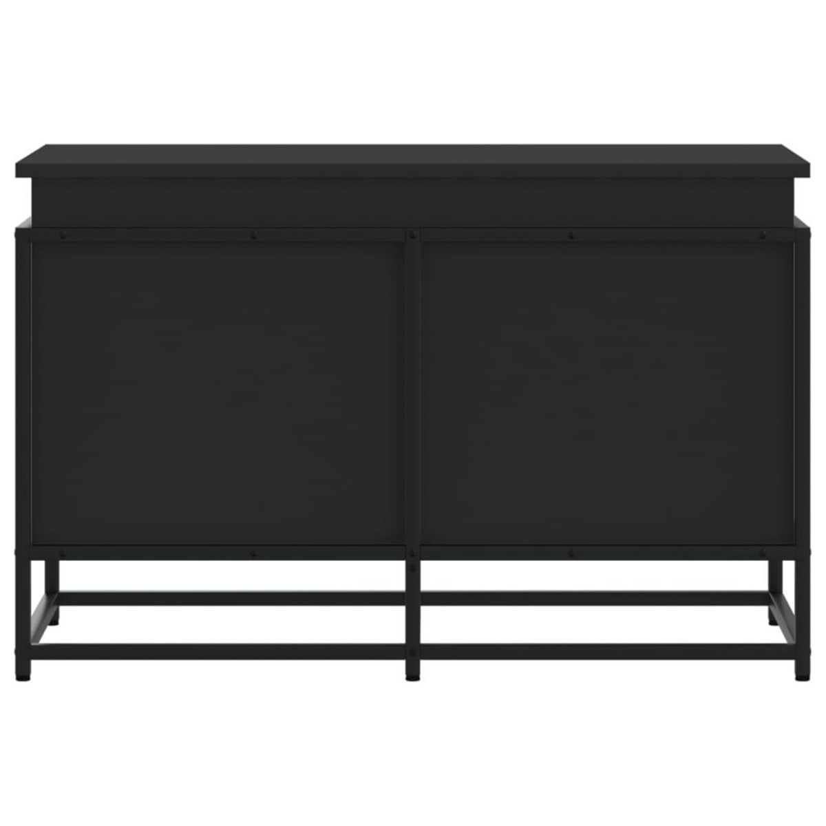 VIDAXL Boîte de rangement avec couvercle noir bois d'ingenierie