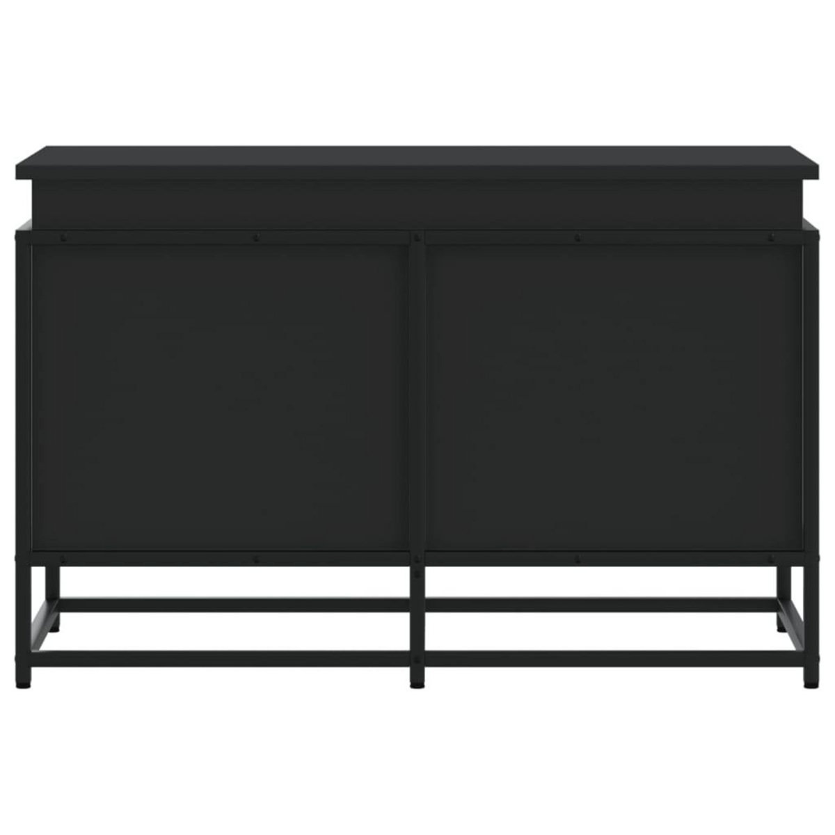 VIDAXL Boîte de rangement avec couvercle noir bois d'ingenierie