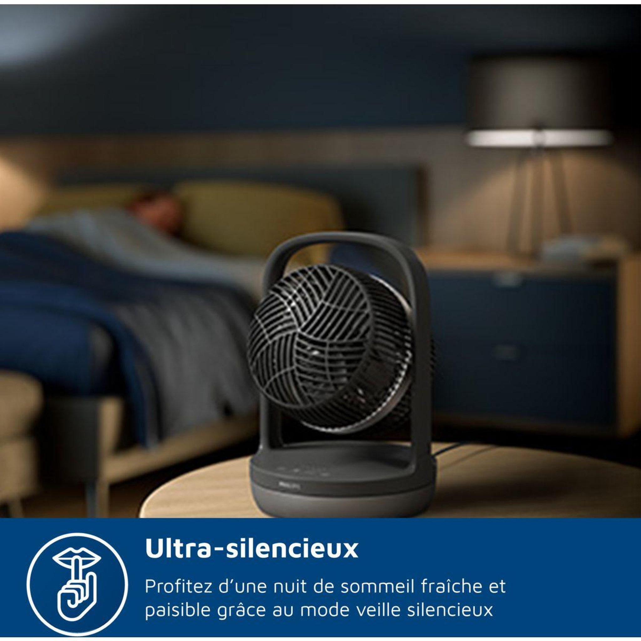 Voir la diapositive 4 : Philips Ventilateur CX3050/01 Série 3000, silencieux 23 db, Noir