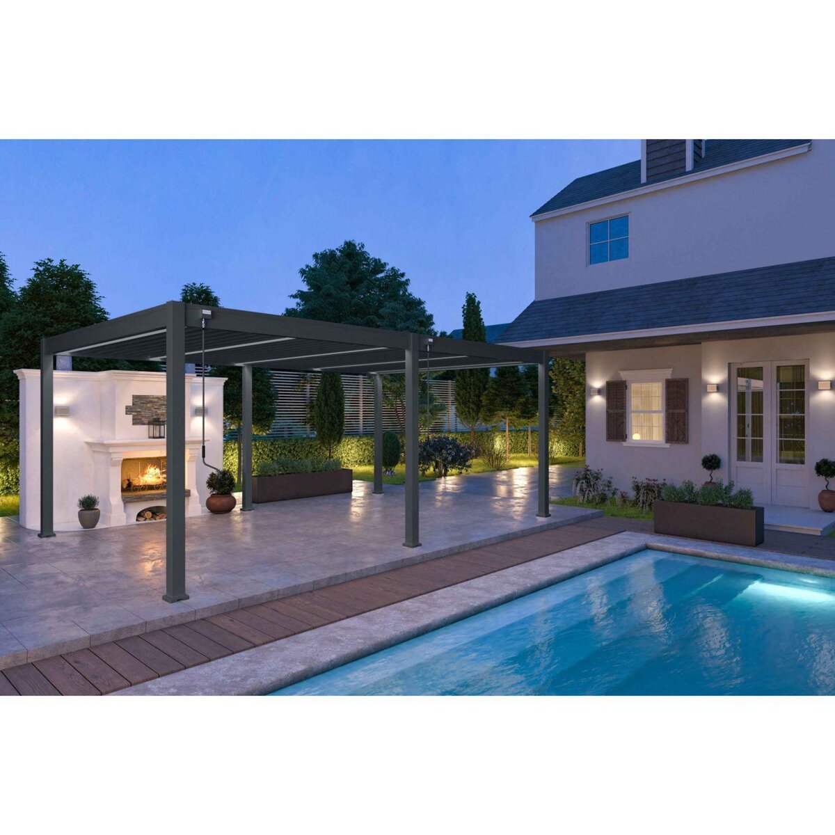 Pergola Bioclimatique autoportée 4x6 m - Aluminium - Anthracite - VS OmBREA®