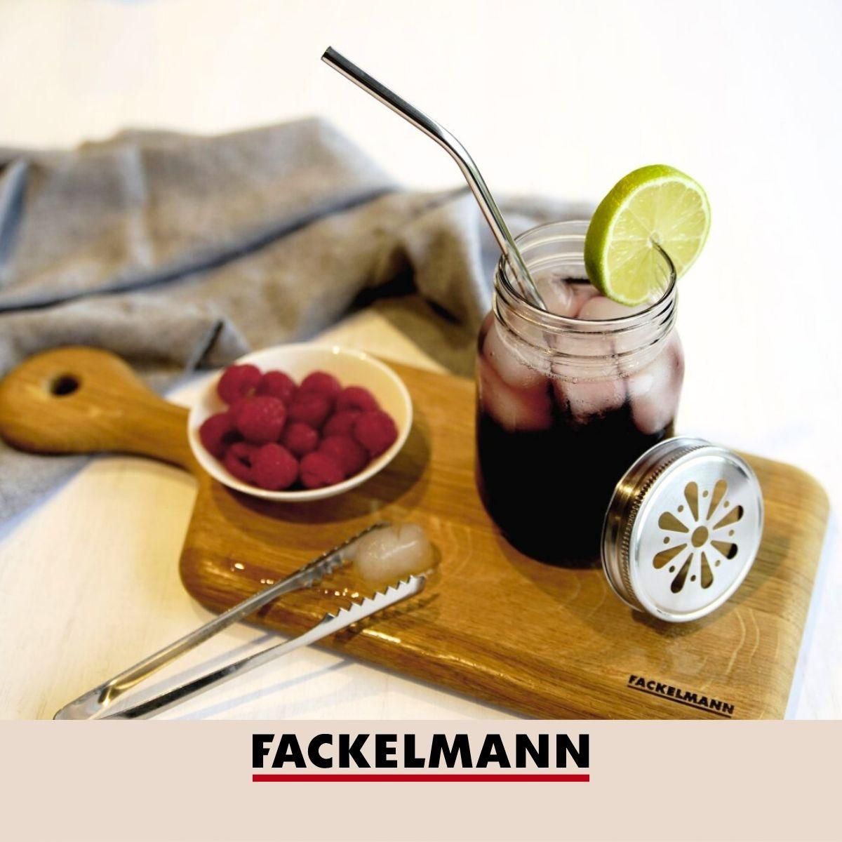 Fackelmann Lot de 8 pailles incurvées en inox avec goupillons 24 cm Fackelmann Bar Concept