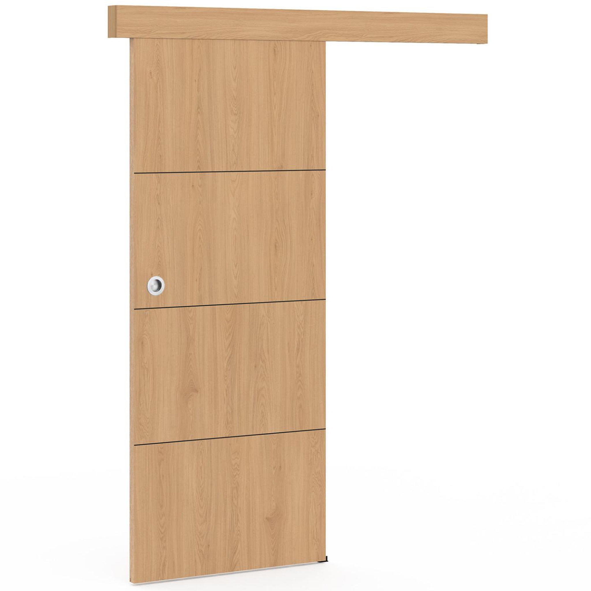 ID MARKET Kit porte coulissante effet bois 83 cm avec rail et fixations