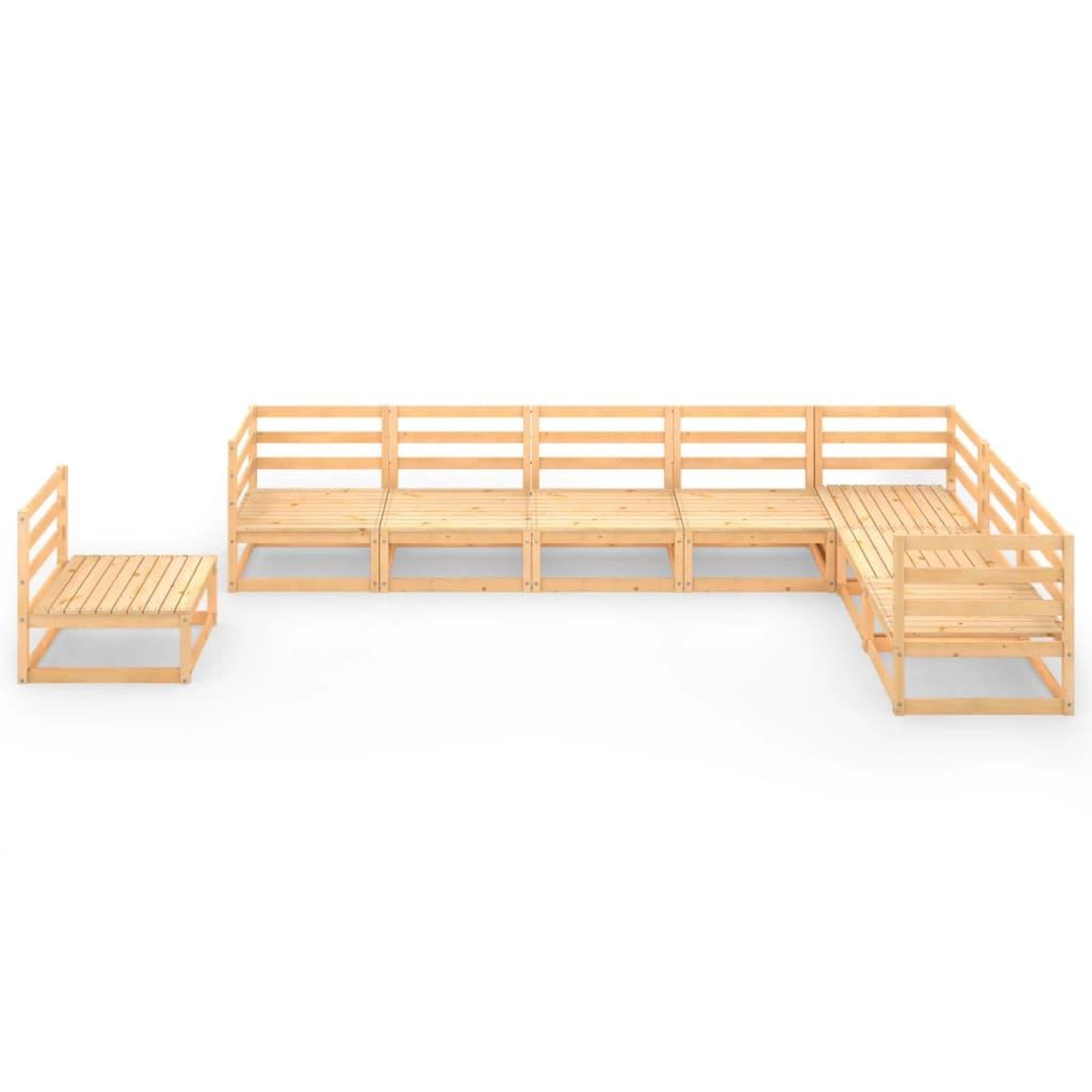Voir la diapositive 3 : VIDAXL Salon de jardin 8 pcs bois de pin massif