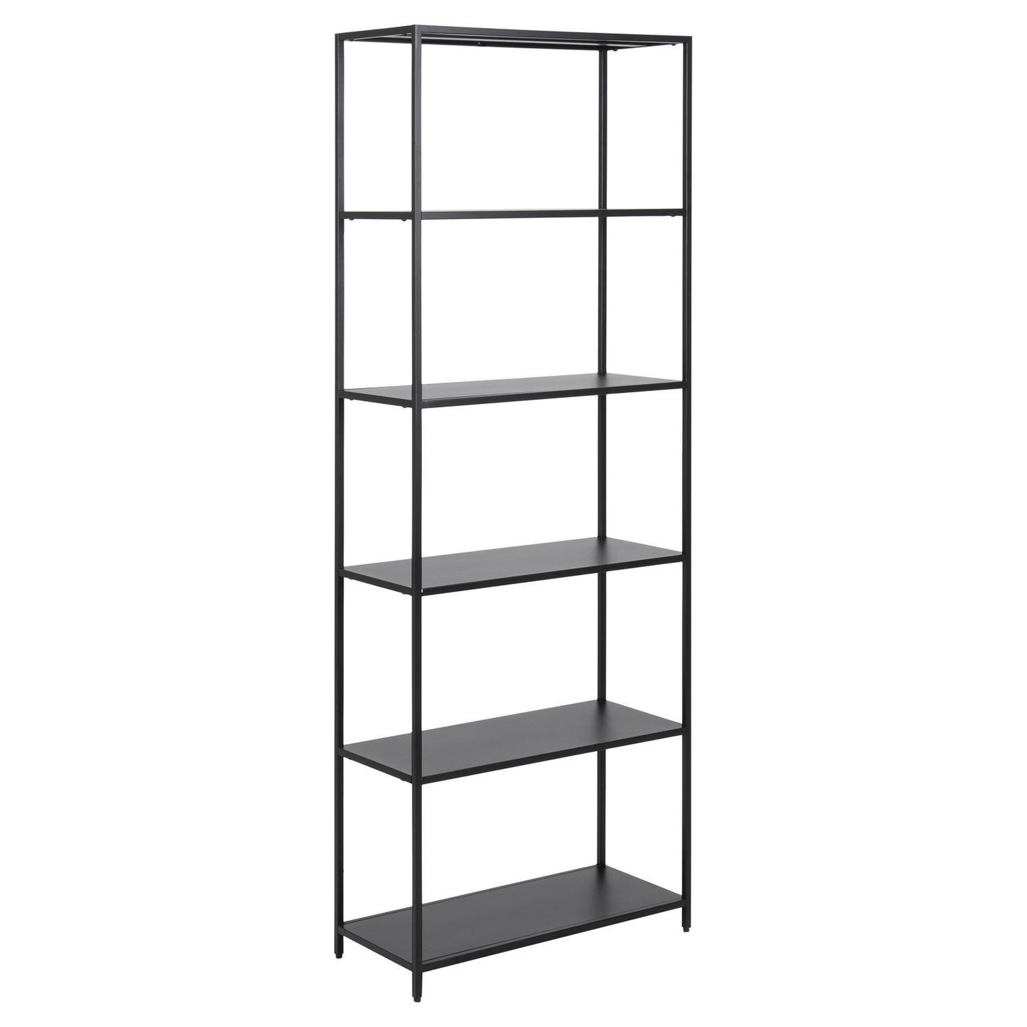 TOILINUX Bibliothèque 5 niveaux en Métal - H.185 cm - Noir