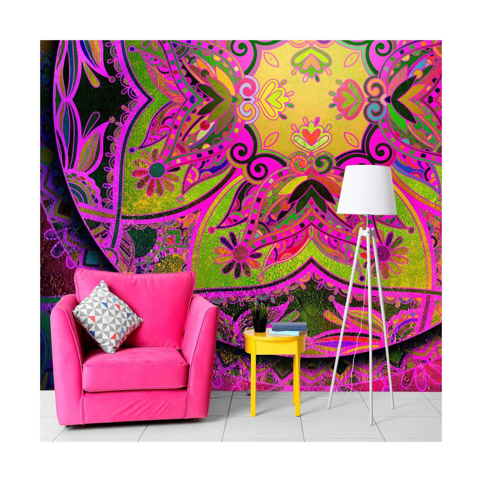Paris Prix Papier peint  mandala : pink expression. Coloris disponibles : Multicolore