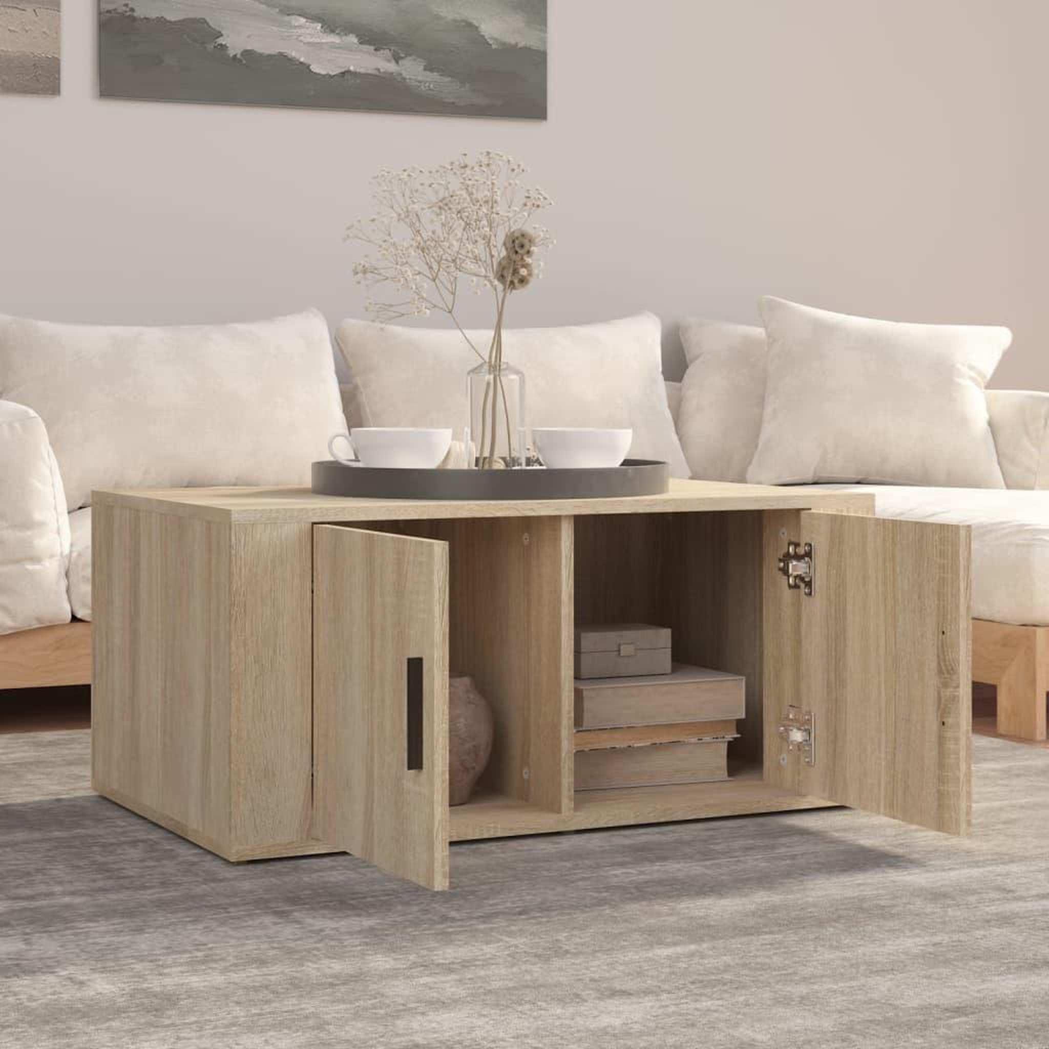 Voir la diapositive 3 : VIDAXL Table basse Chene sonoma 80x50x36 cm Bois d'ingenierie