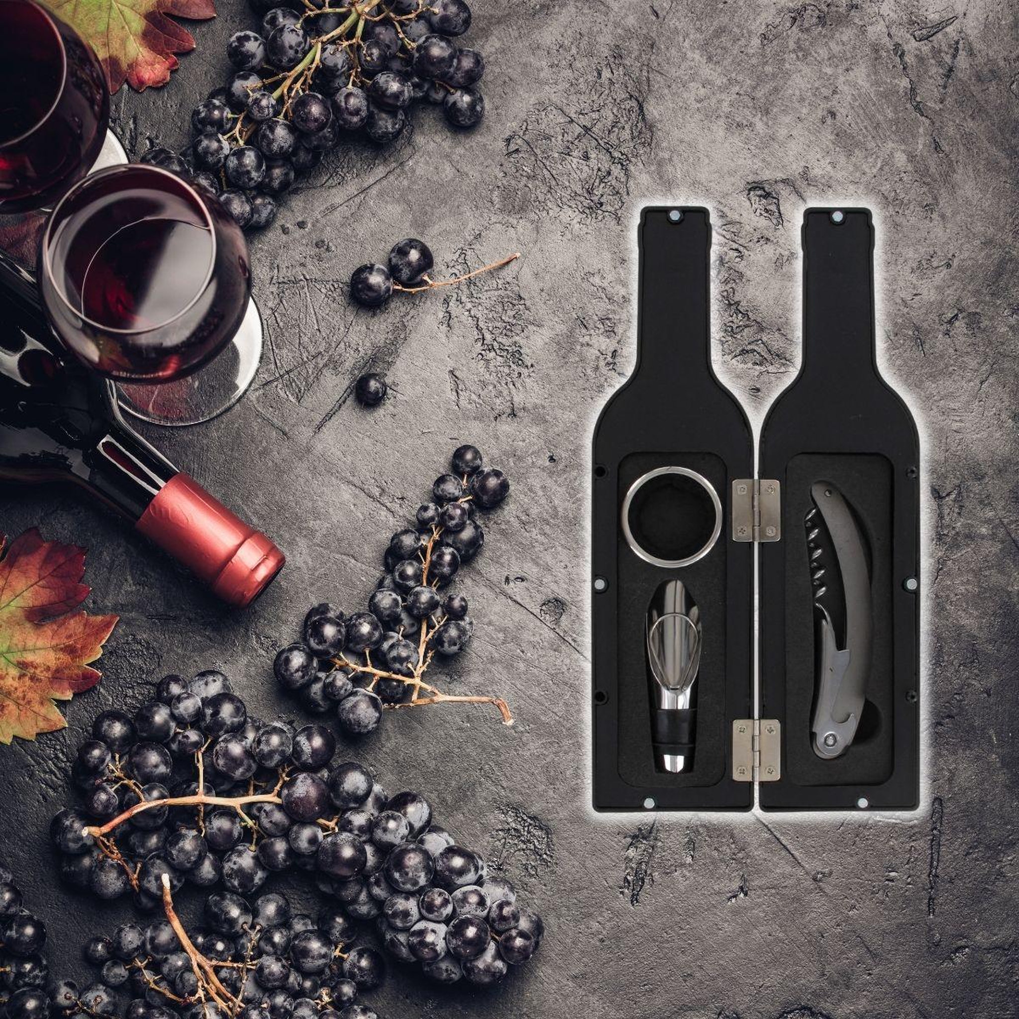Voir la diapositive 2 : Fackelmann Coffret cadeau pour bouteille de vin fackelmann