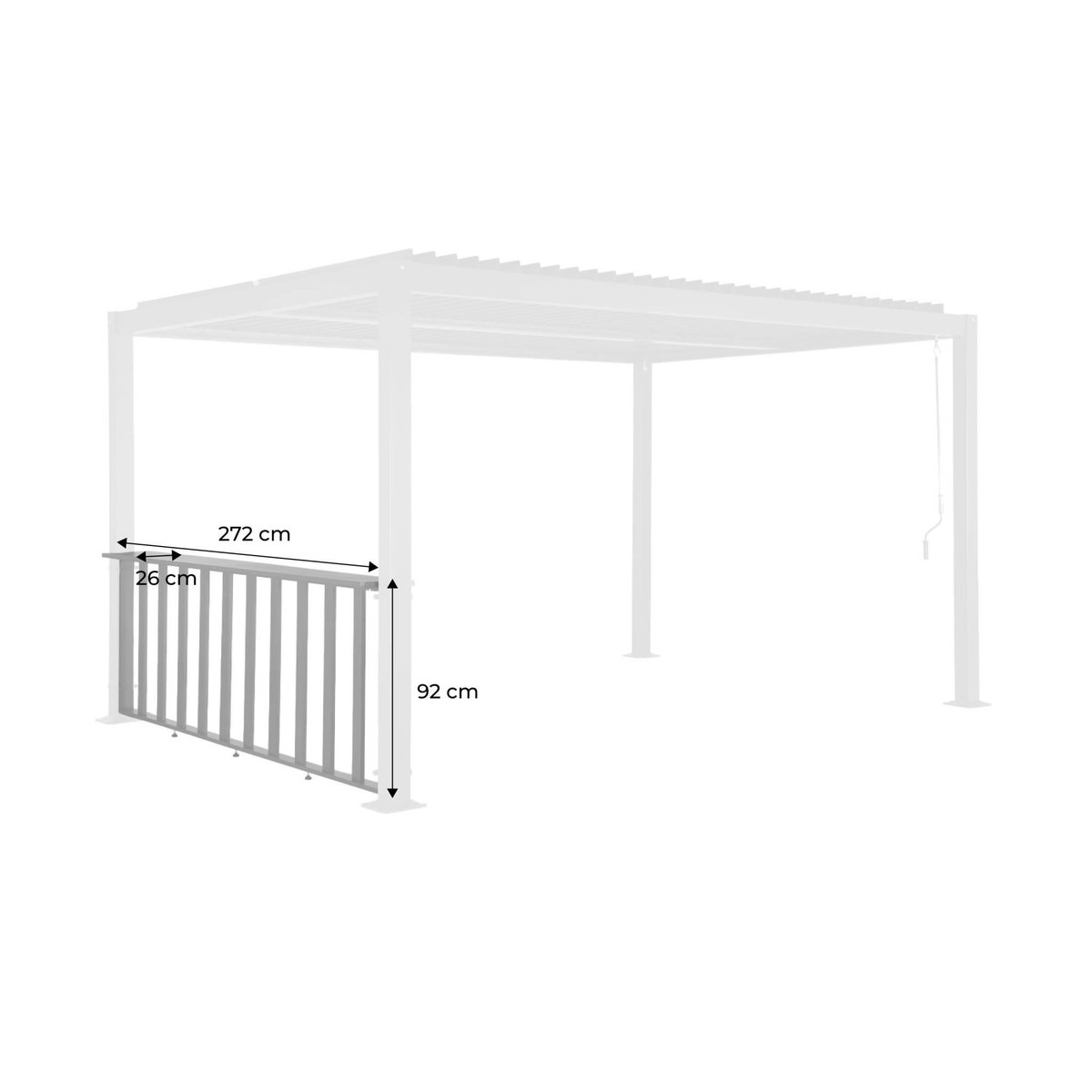 SWEEEK Bar 3m pour pergola bioclimatique acier galvanisé anthracite Palace