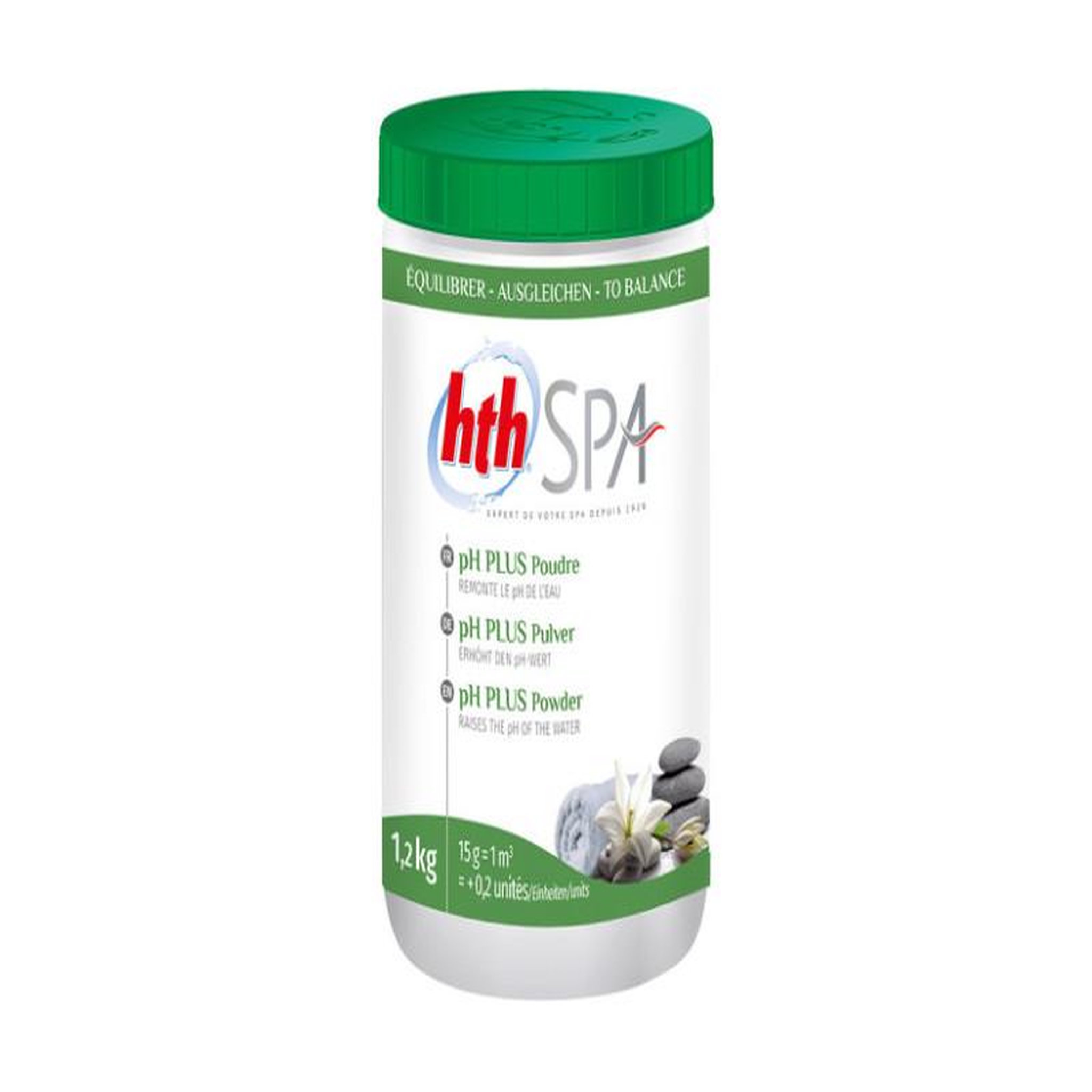 Voir la diapositive 2 : HTH Ph plus poudre pour spa 1,2 kg - hth