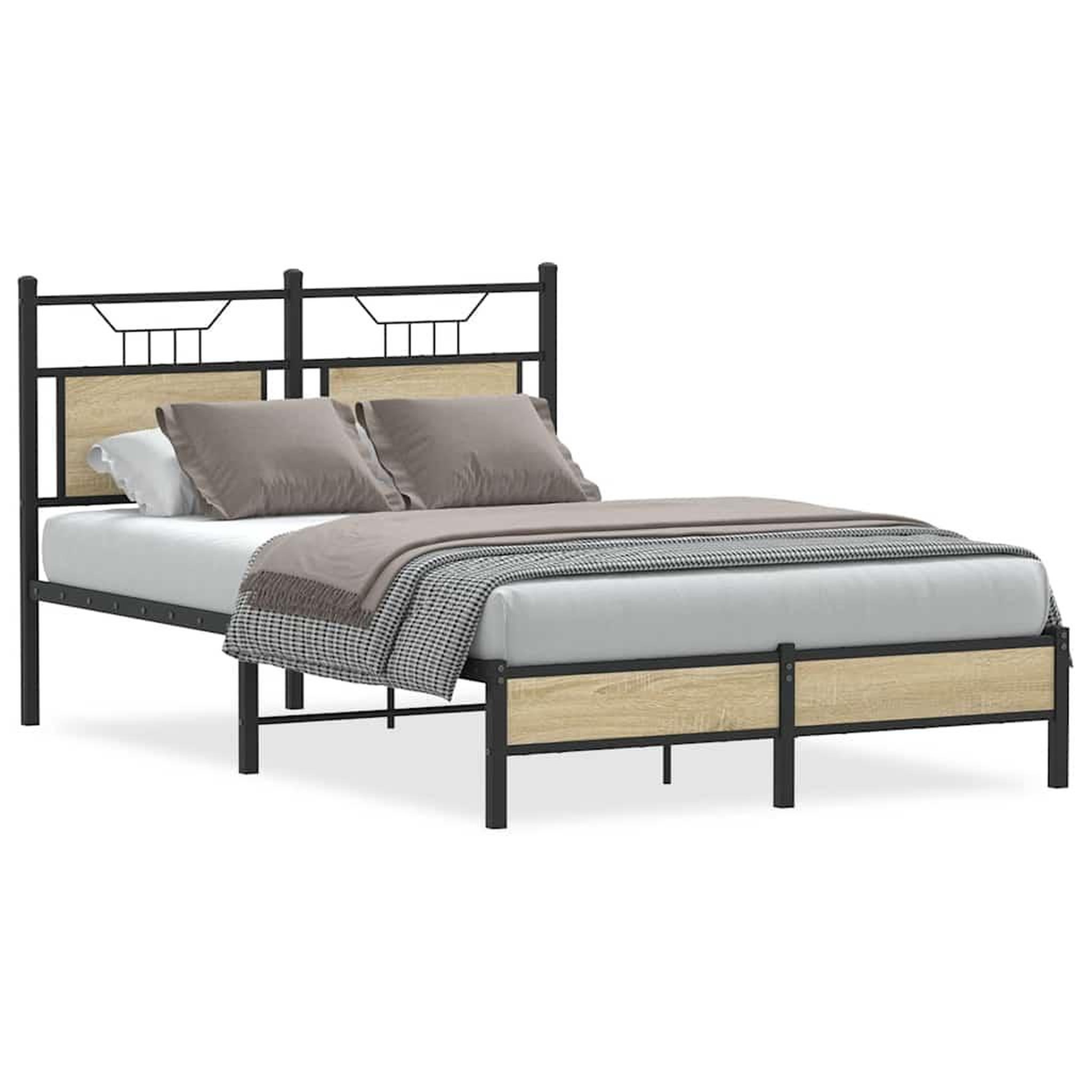 Voir la diapositive 2 : VIDAXL Cadre de lit sans matelas chene sonoma 120x190 cm