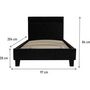 Voir la diapositive 3 : Habitat et Jardin Lit avec LED  Maria  90 x 190 cm - Noir