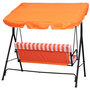 Voir la diapositive 6 : OUTSUNNY Balancelle de jardin 3 places toit inclinaison réglable coussins assise et dossier 1,72L x 1,1l x 1,52H m acier noir polyester orange