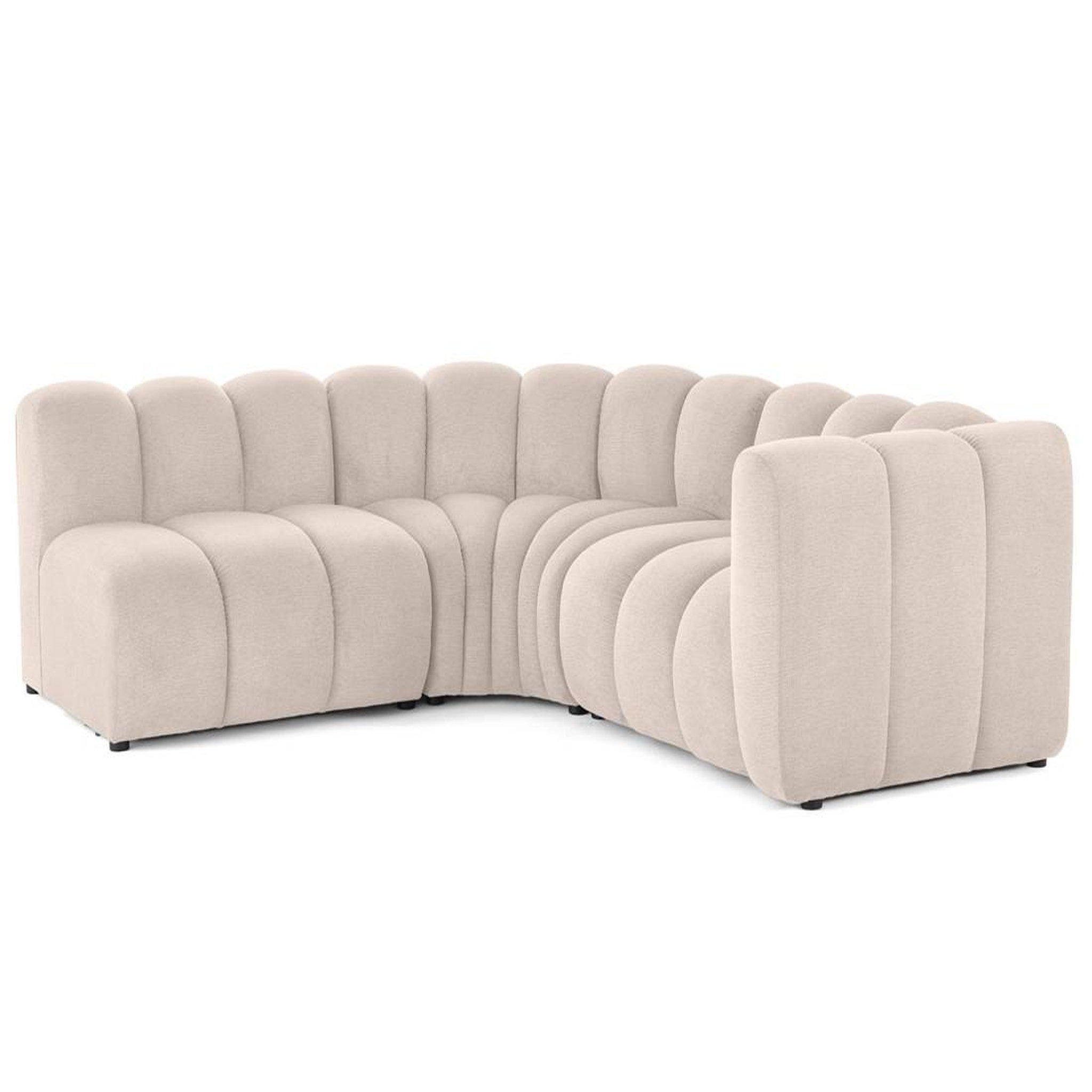 Voir la diapositive 5 : LISA DESIGN Debbie - canapé modulable d'angle gauche 4 places avec accoudoir en tissu texturé