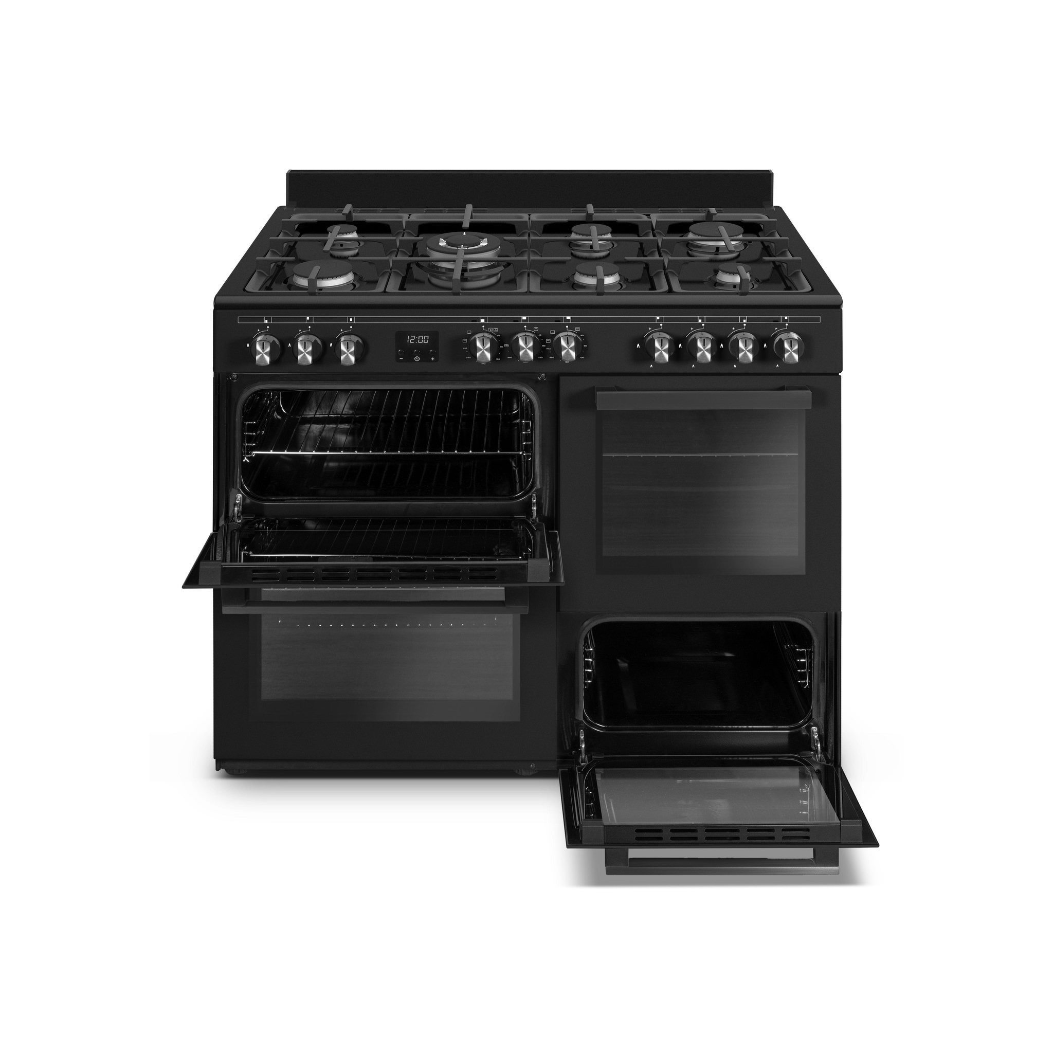 Voir la diapositive 3 : SCHNEIDER Piano de cuisson 7 feux Black mat - SCPG71MF-BM