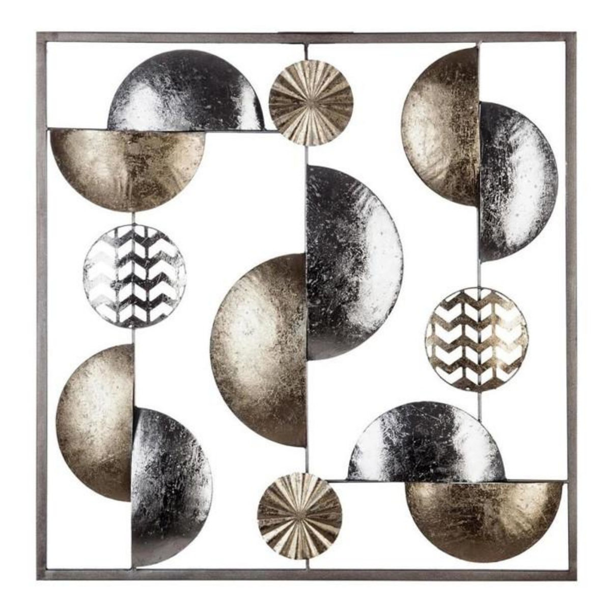 ATMOSPHERA Décoration Murale Métal  Sphère  50cm Or & Argent