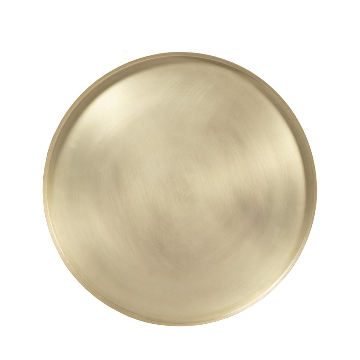 Rendez vous déco Table d'appoint ronde en métal noir et plateau laiton D45 cm - Corry