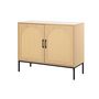 Voir la diapositive 5 : BEST MOBILIER Nagato - buffet bas - cannage et effet bois - 2 portes - 100 cm
