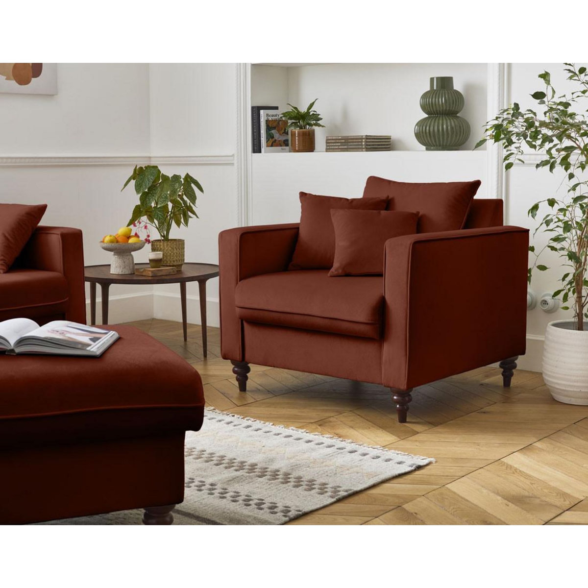 BEST MOBILIER Flamingo - fauteuil en velours