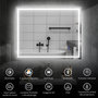 Voir la diapositive 4 : HOMCOM Miroir lumineux LED salle de bain 100 x 80 cm bluetooth interrupteur tactile lumière réglable 3 couleurs fonction anti-buée et mémoire