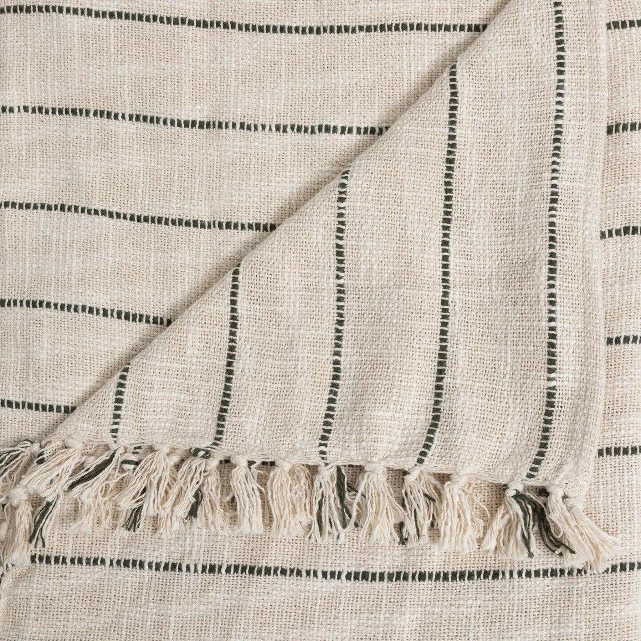 Voir la diapositive 2 : ATMOSPHERA Dessus de lit rayé  exotic panama  240x260cm beige